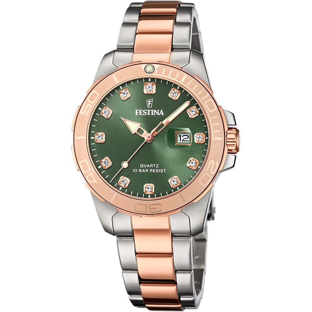 Festina Boyfriend Collection Rose Gold Dial 316LStainless Steel with Gold PVD Men’s Watch | F20505/4 | TIME Watches
