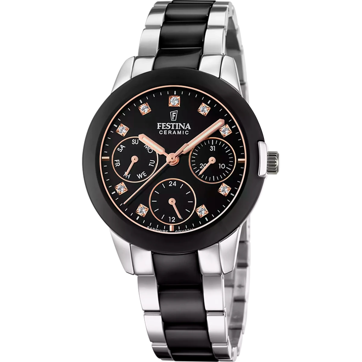 Festina Ceramic Black Dial 316L Stainless Steel and black ceramic Men’s Watch | F20497/3 | TIME Watches