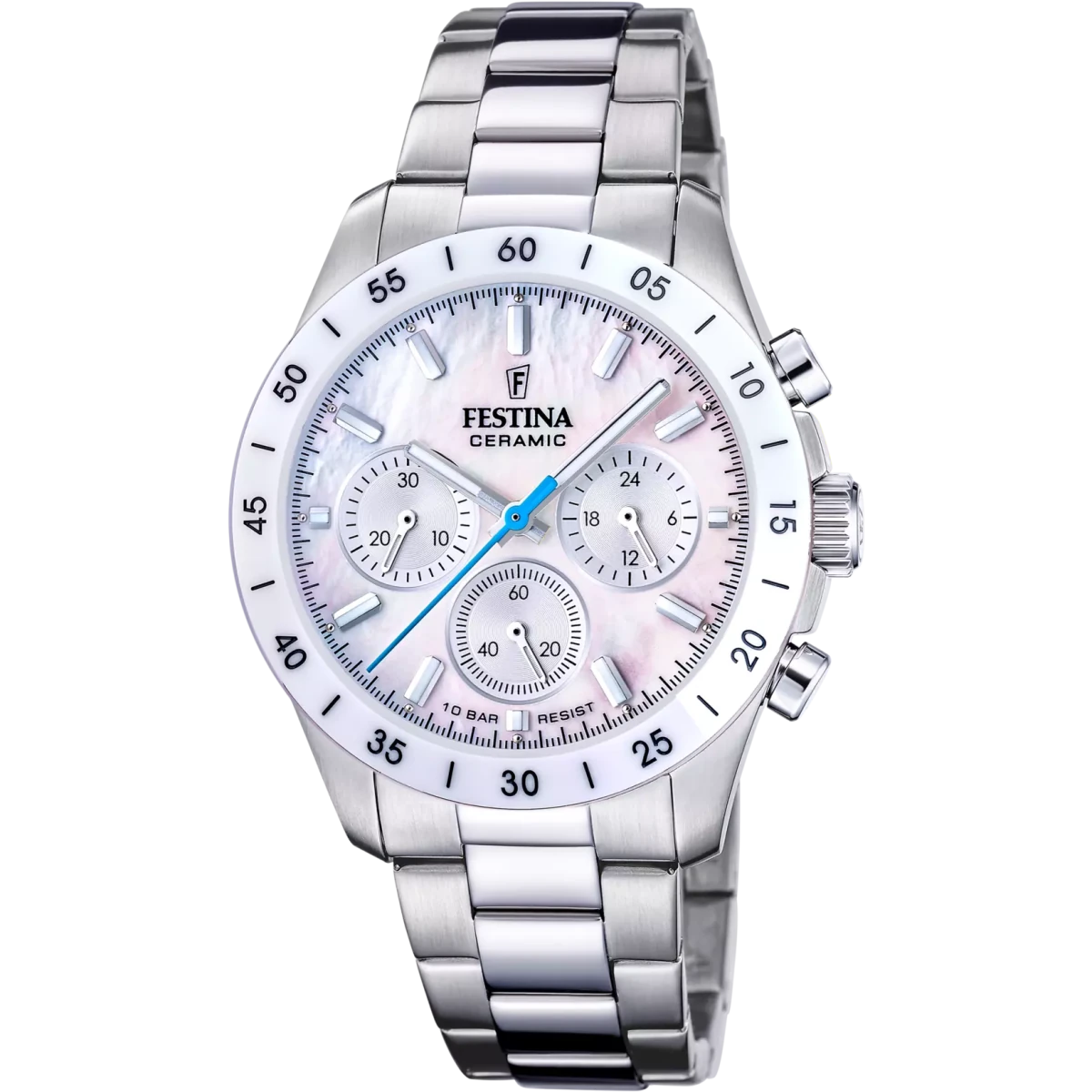 Festina Ceramic Mother of Pearl Dial 316LStainless Steel Men’s 39mm Watch | F20693/1 | TIME Watches