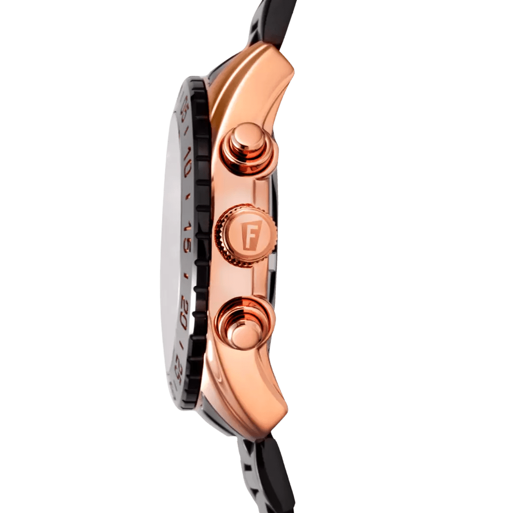 Festina Ceramic Rose Gold Dial Black 316LStainless Steel Men’s 44mm Watch | F20578/1 | TIME Watches