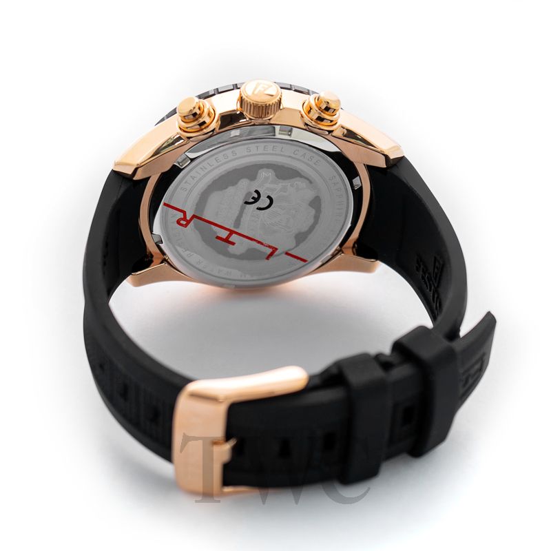 Festina Ceramic Rose Gold Dial Black Rubber Men’s 44mm Watch | F20516/2 | TIME Watches
