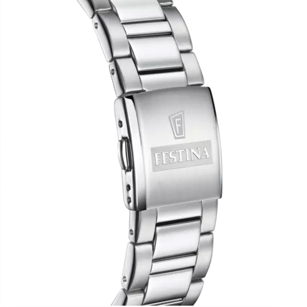 Festina Ceramic Silver Dial 316LStainless Steel Men’s 44mm Watch | F20575/1 | TIME Watches