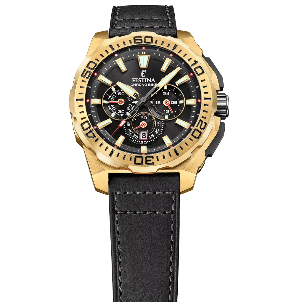 Festina Chrono Bike Black Dial Black Leather Men’s Watch | F20728/3 | TIME Watches