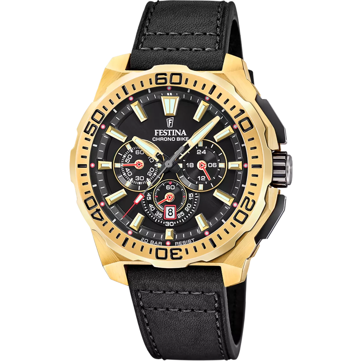 Festina Chrono Bike Black Dial Black Leather Men’s Watch | F20728/3 | TIME Watches