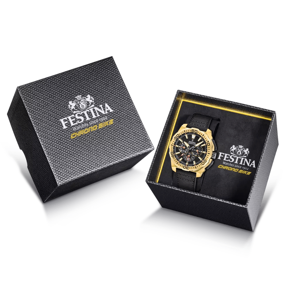 Festina Chrono Bike Black Dial Black Leather Men’s Watch | F20728/3 | TIME Watches