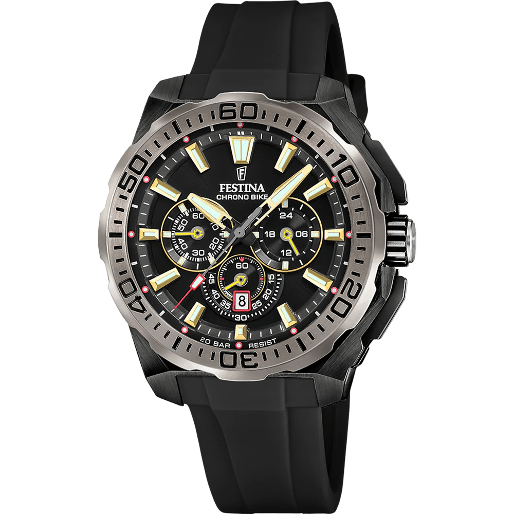 Festina Chrono Bike Black Dial Black rubber Men’s Watch | F20726/3 | TIME Watches