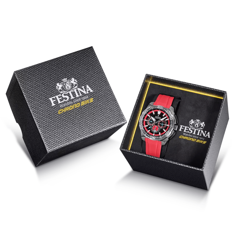 Festina Chrono Bike Black Dial Red Rubber Men’s Watch | F20725/5 | TIME Watches