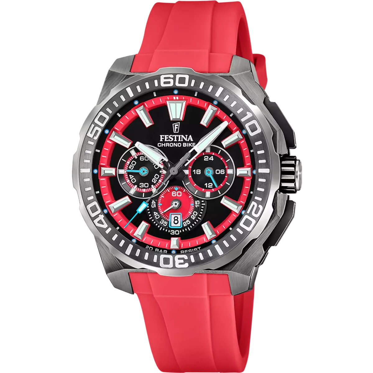 Festina Chrono Bike Black Dial Red Rubber Men’s Watch | F20725/5 | TIME Watches