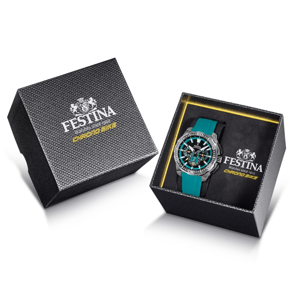 Festina Chrono Bike Black Dial Teal Rubber Men’s Watch | F20725/6 | TIME Watches