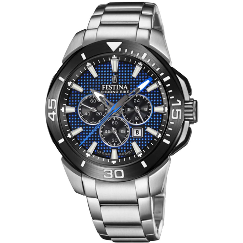 Festina Chrono Bike Blue Dial Stainless Steel Men’s Watch | F20641/2 | TIME Watches
