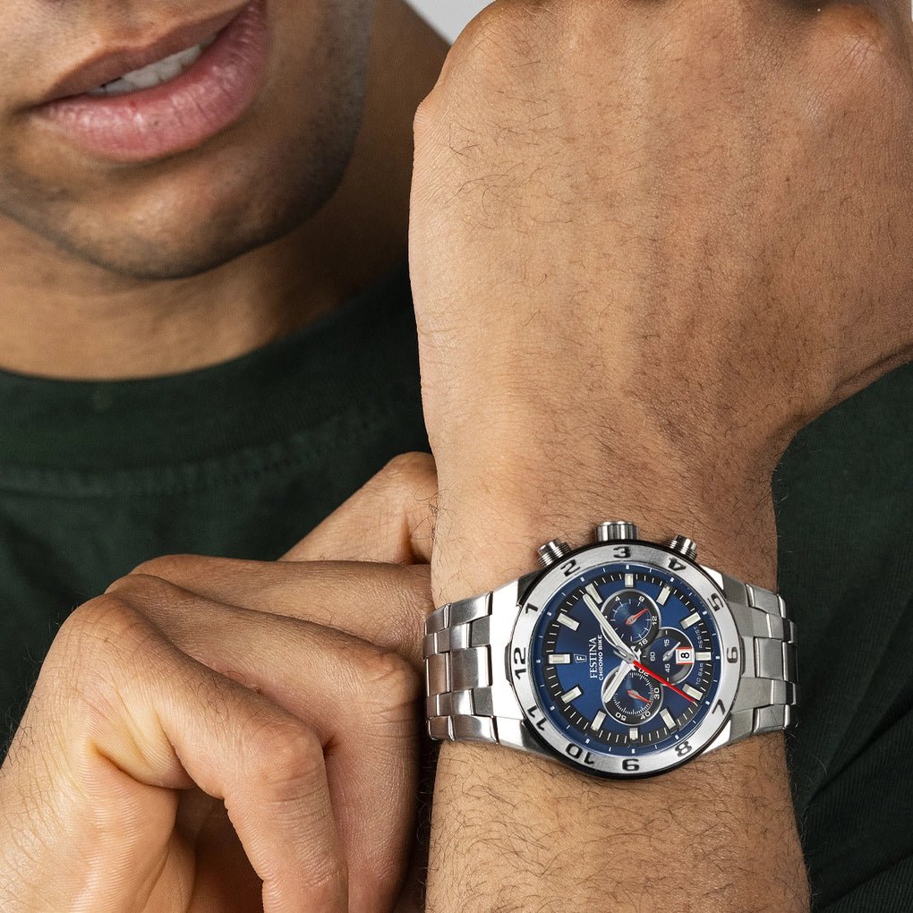 Festina Chrono Bike Blue Dial Stainless Steel Men’s Watch | F20670/1 | TIME Watches