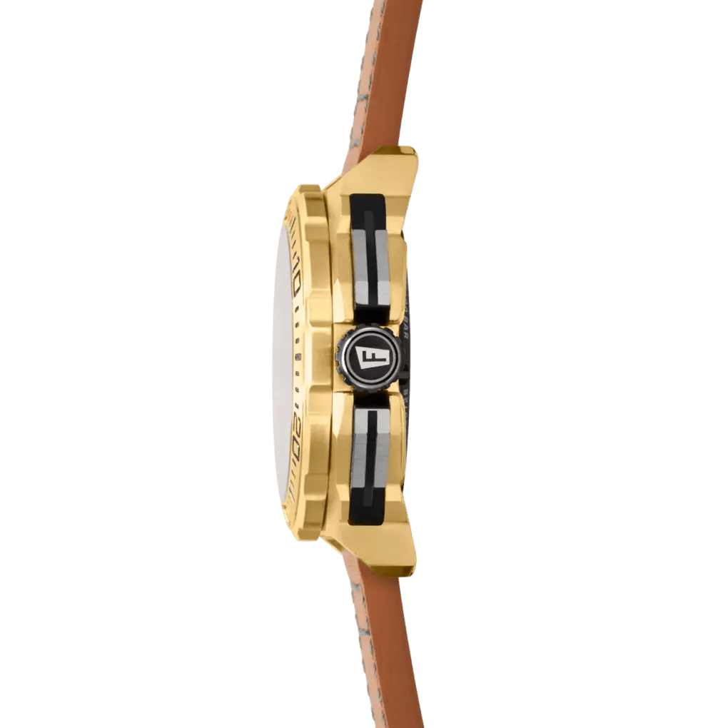 Festina Chrono Bike Yellow Dial Brown Leather Men’s Watch | F20728/1 | TIME Watches