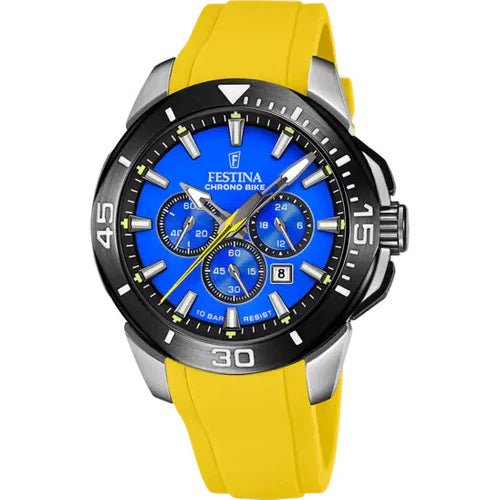 Festina Chrono Bike Yellow Dial Rubber Men’s Watch | F20642/D | TIME Watches