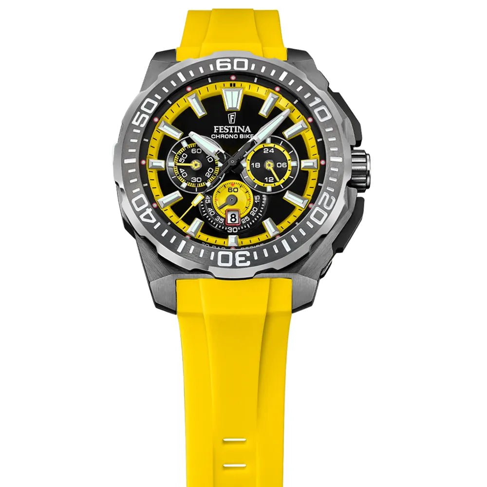 Festina Chrono Bike Yellow Dial Yellow Rubber Men’s Watch | F20725/1 | TIME Watches