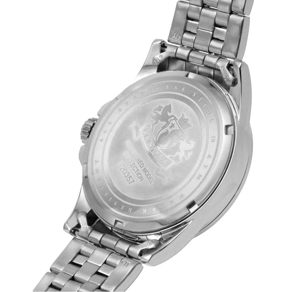 Festina Classic Black Dial 316L Stainless Steel Men’s 41mm Watch | F20357/4 | TIME Watches