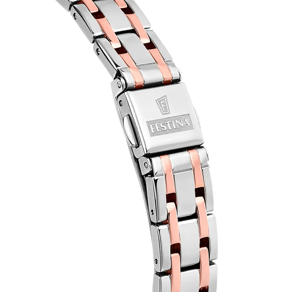 Festina Mademoiselle Quartz Mother of Pearl Two Tone Rose Gold PVD Women's Watch | F20721/1