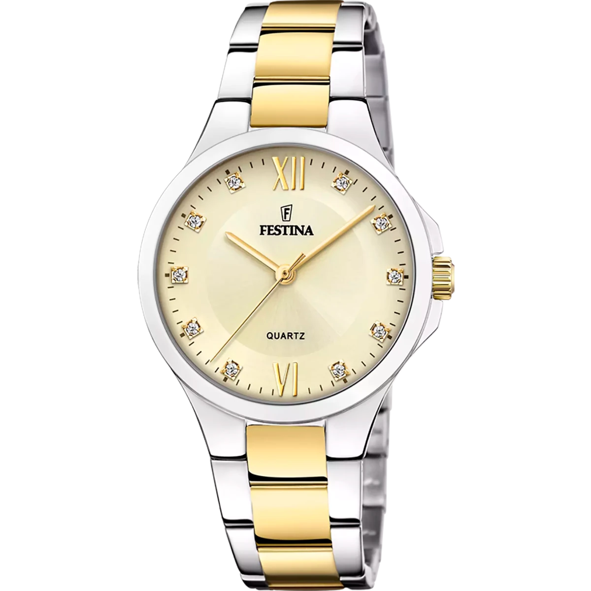 Festina Mademoiselle Gold Dial Two Tone Gold PVD Stainless Steel Men’s 34mm Watch | F20618/1 | TIME Watches