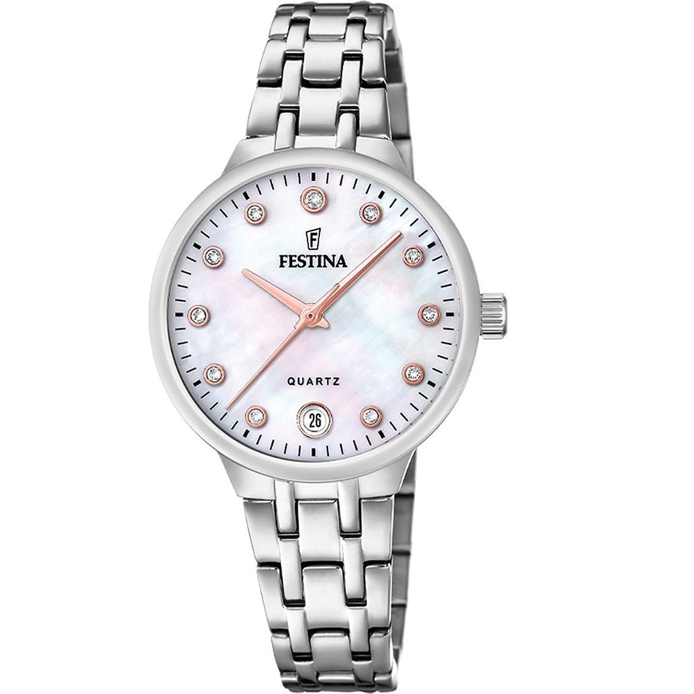 Festina Mademoiselle Mother of Pearl Dial Stainless Steel Men’s 33mm Watch | F20718/1 | TIME Watches
