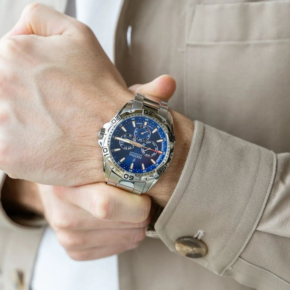Festina Multifunction Stainless Steel Blue Dial Men's Watch | F20623/2 | Time Watch Specialists