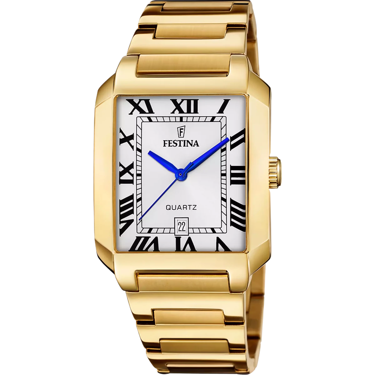 Festina On The Square Silver Dial Gold PVD Stainless Steel Men’s Watch | F20678/1 | TIME Watches