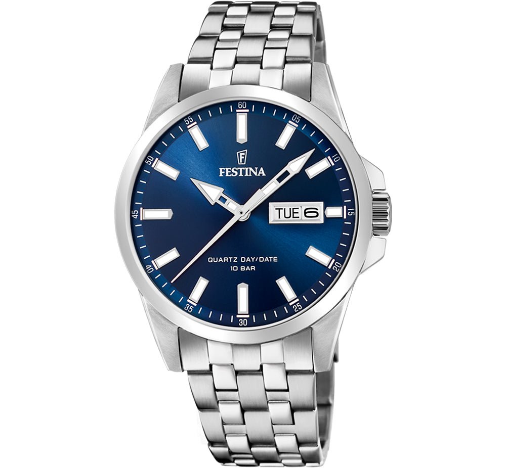 Festina Stainless Steel Blue Dial Men's Watch | F20357/3 | Time Watch Specialists