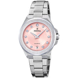 Festina Stainless Steel Pink Dial Woman's Watch | Time Watch Specialists