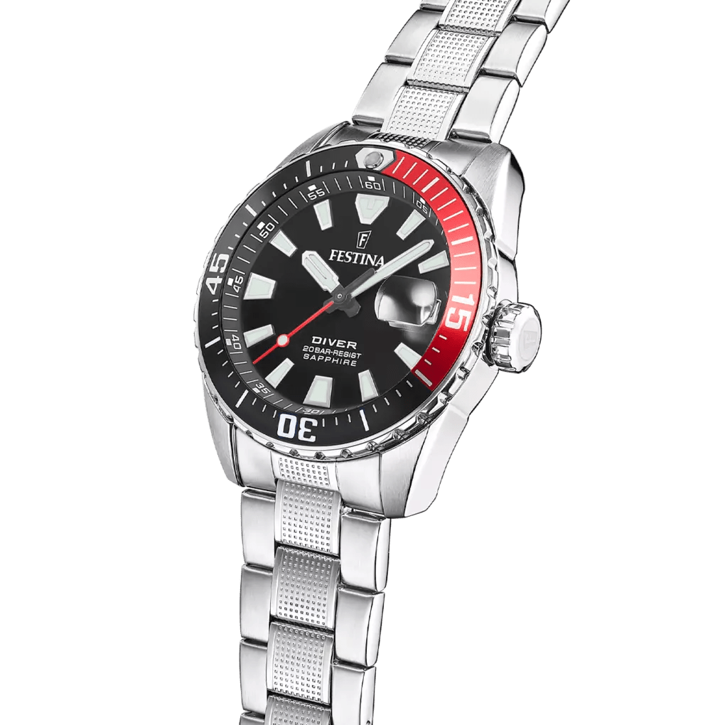Festina The Originals Black Dial Stainless Steel Men’s 41mm Watch | F20669/6 | TIME Watches