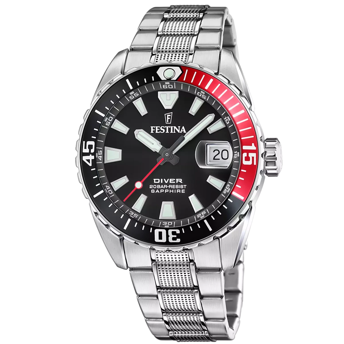 Festina The Originals Black Dial Stainless Steel Men’s 41mm Watch | F20669/6 | TIME Watches