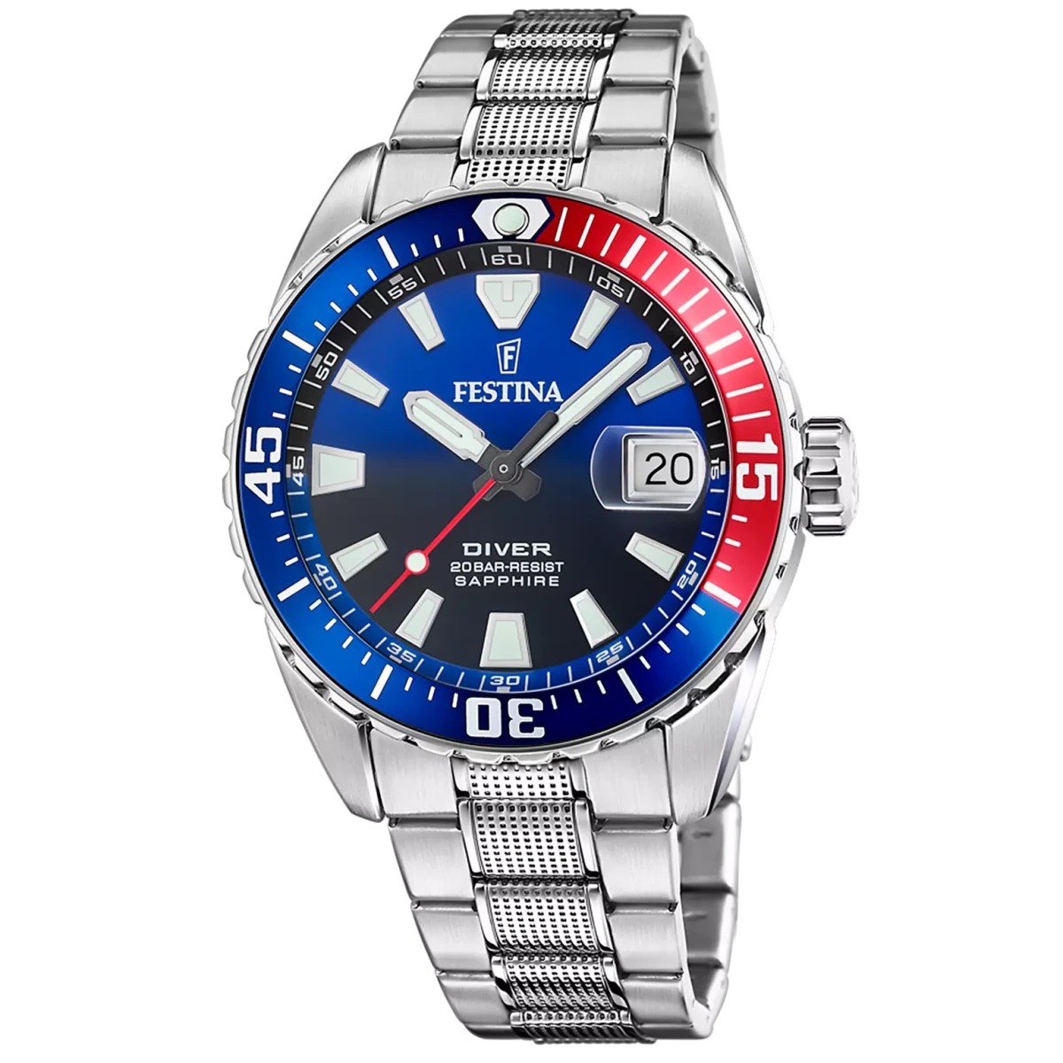 Festina The Originals Blue Dial Stainless Steel Men’s 41mm Watch | F20669/4 | TIME Watches