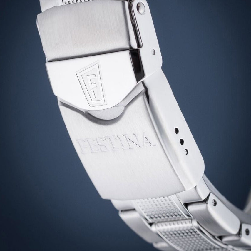 Festina The Originals Quartz Black Dial Fluorescent Steel Indices Stainless Steel Men's Watch | F20669/6