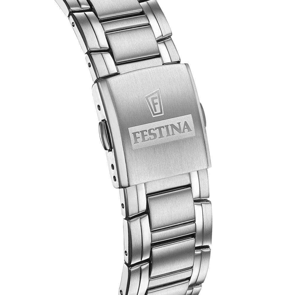 Festina Timeless Chronograph Green Dial Stainless Steel Men’s 45mm Watch | F20704/4 | TIME Watches