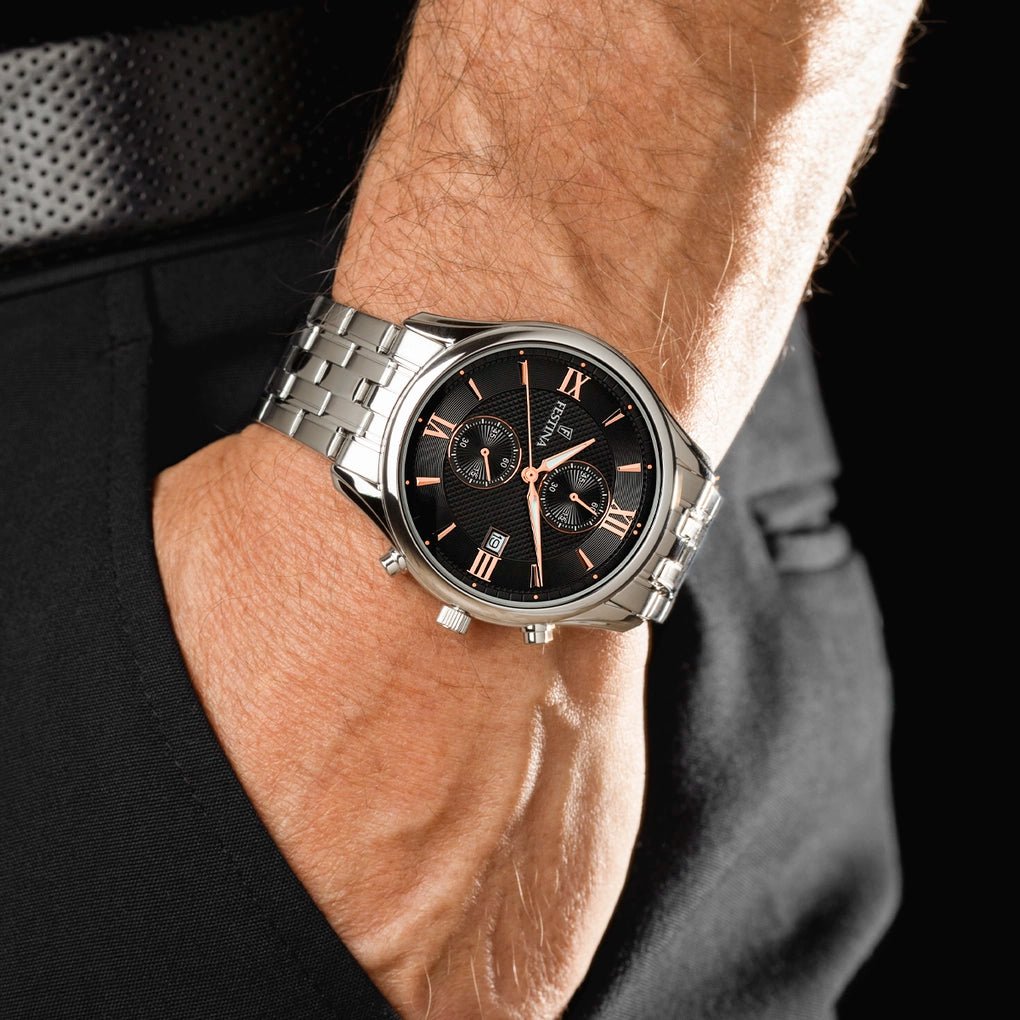 Festina Timeless Chronograph Rose Gold Dial Stainless Steel Men’s 42mm Watch | F6854/7 | TIME Watches