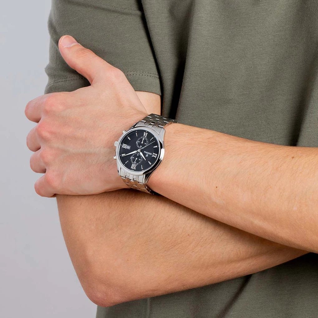 Festina Timeless Chronograph Silver Dial Stainless Steel Men’s 42mm Watch | F6854/8 | TIME Watches