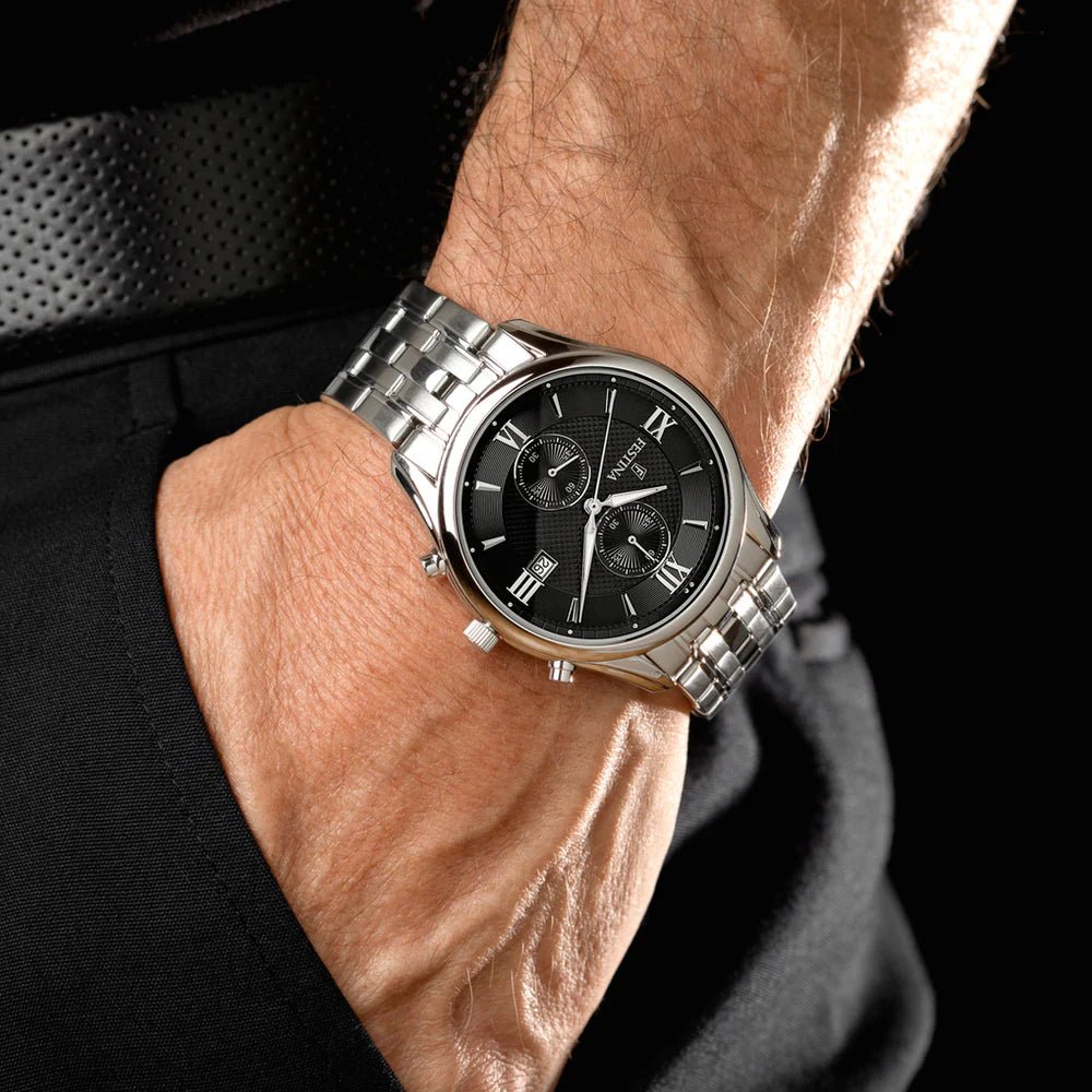 Festina Timeless Chronograph Silver Dial Stainless Steel Men’s 42mm Watch | F6854/8 | TIME Watches