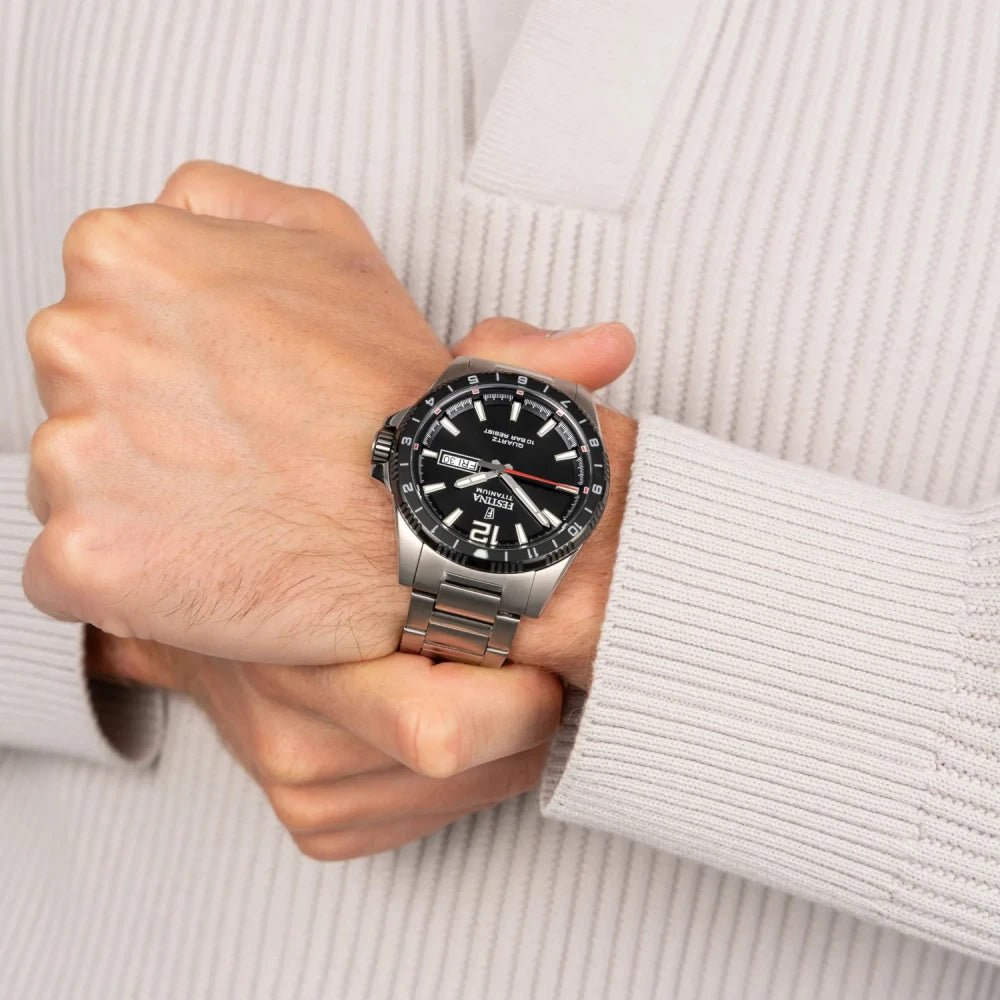 Festina Titanium Silver Dial Titanium Men’s 43mm Watch | F20698/1 | TIME Watches