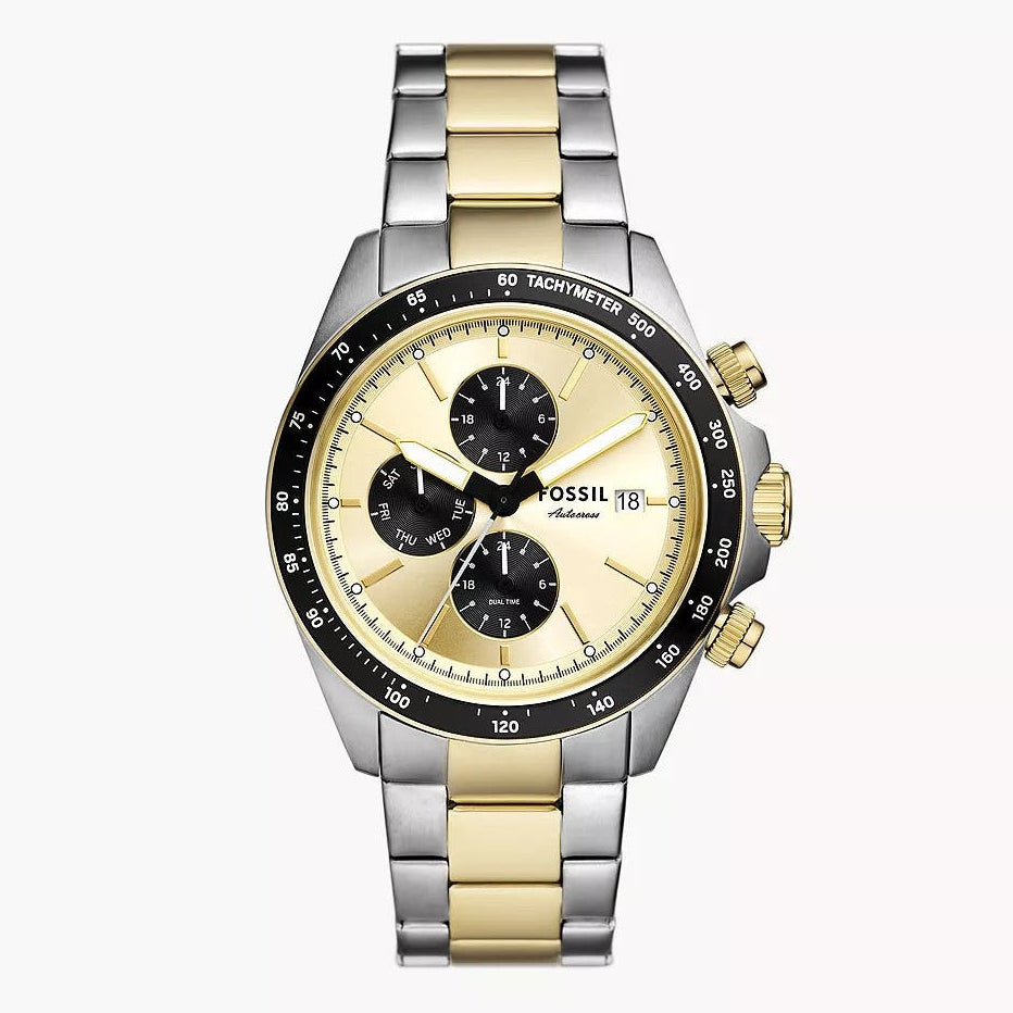Fossil Autocross Champagne & Gold Stainless Steel 42mm Men's Watch | FS6126 | TIME Watches