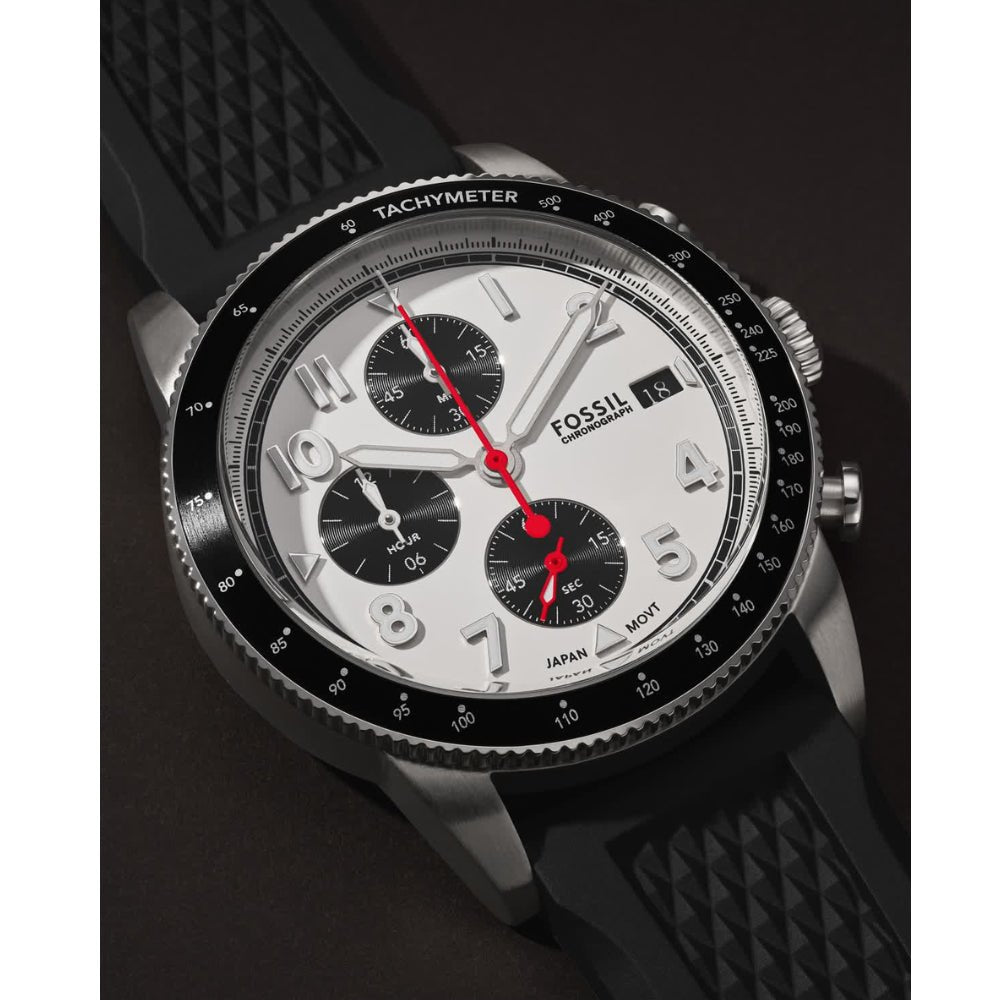 Fossil Black Silicone Men's Watch | FS6087 | Time Watch Specialists