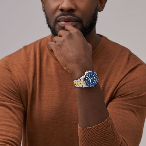 Fossil Blue Dive Three - Hand Date Stainless Steel Men's Watch | FS6034 | Time Watch Specialists