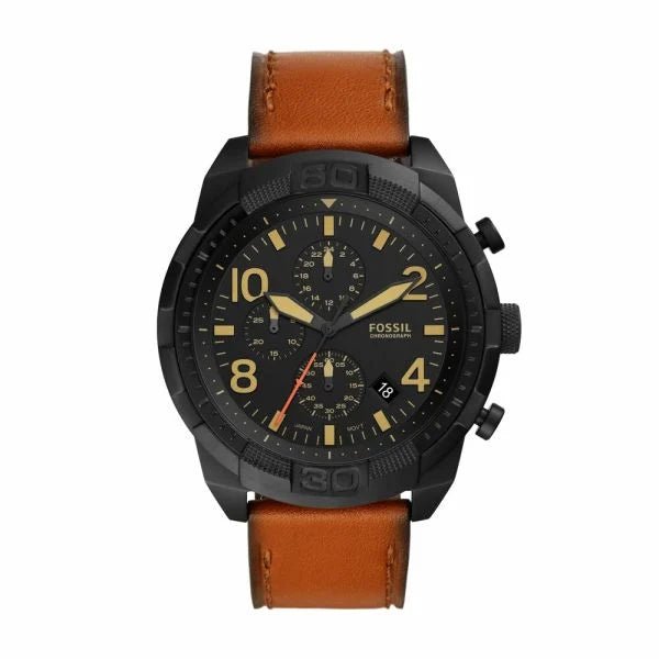 Fossil Bronson Brown Round Leather Men's Watch | FS5714 | Time Watch Specialists