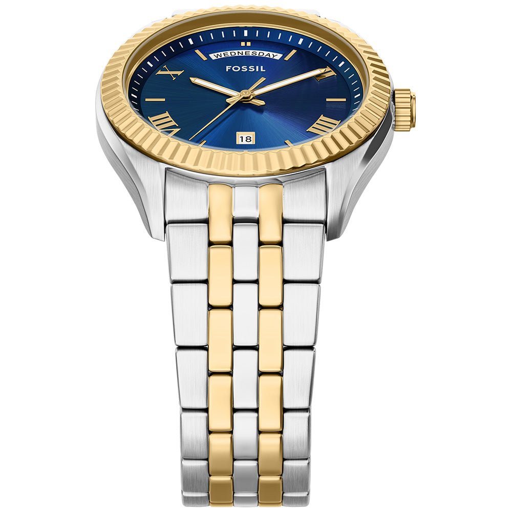 Fossil Campbell Blue Dial and Gold Steel Bracelet 42mm Men's Watch | FS6141 | TIME Watches