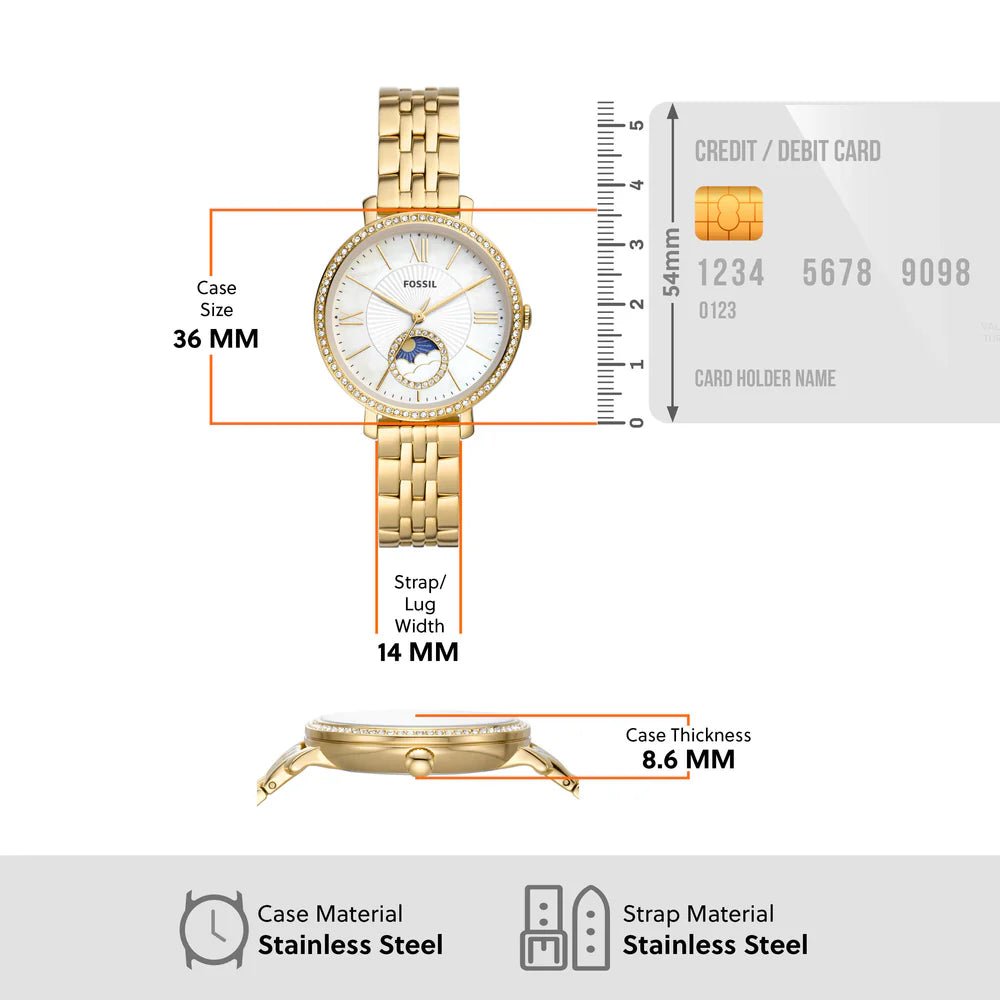 Fossil Carlie Mini Stainless Steel White Dial Women's Watch | ES5167 | TIME Watches