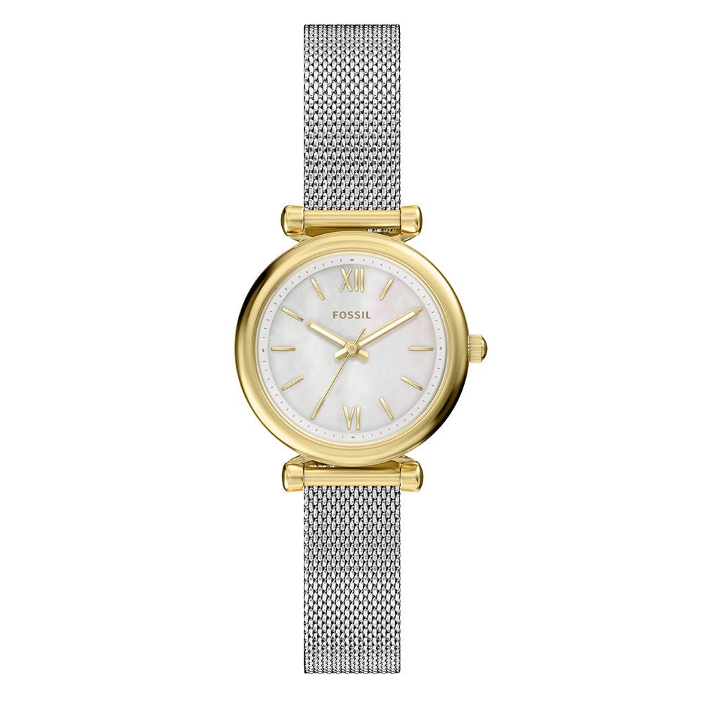 Fossil Carlie Mother Of Pearl Dial and Steel Bracelet 28mm Women's Watch | ES5463 | TIME Watches