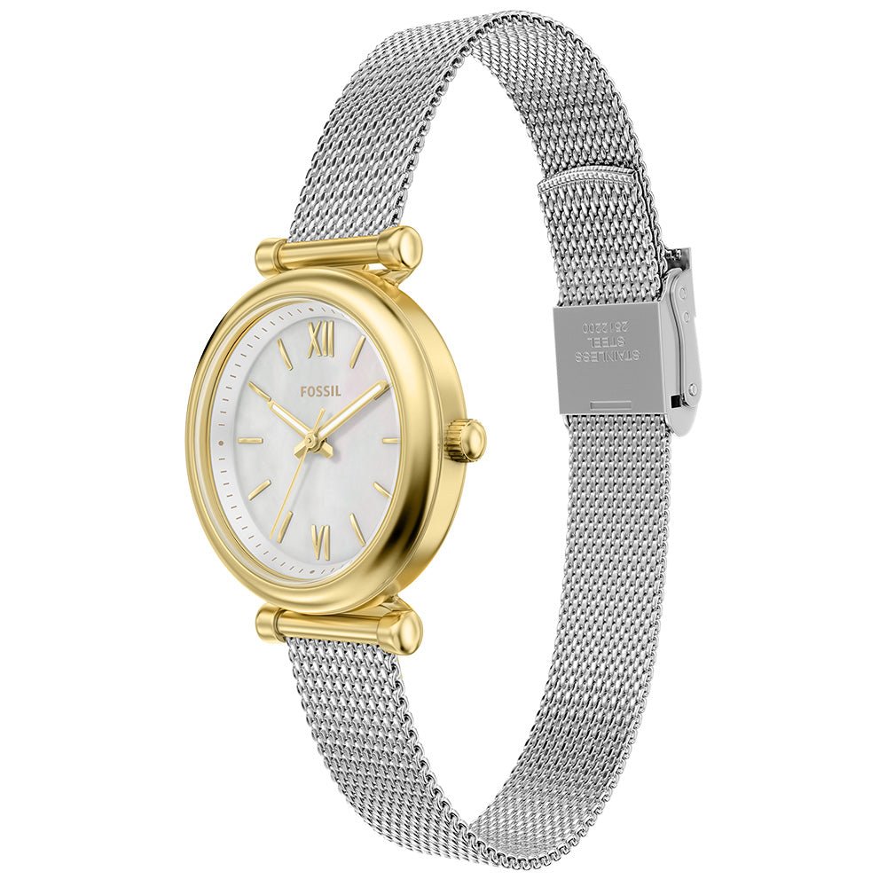 Fossil Carlie Mother Of Pearl Dial and Steel Bracelet 28mm Women's Watch | ES5463 | TIME Watches