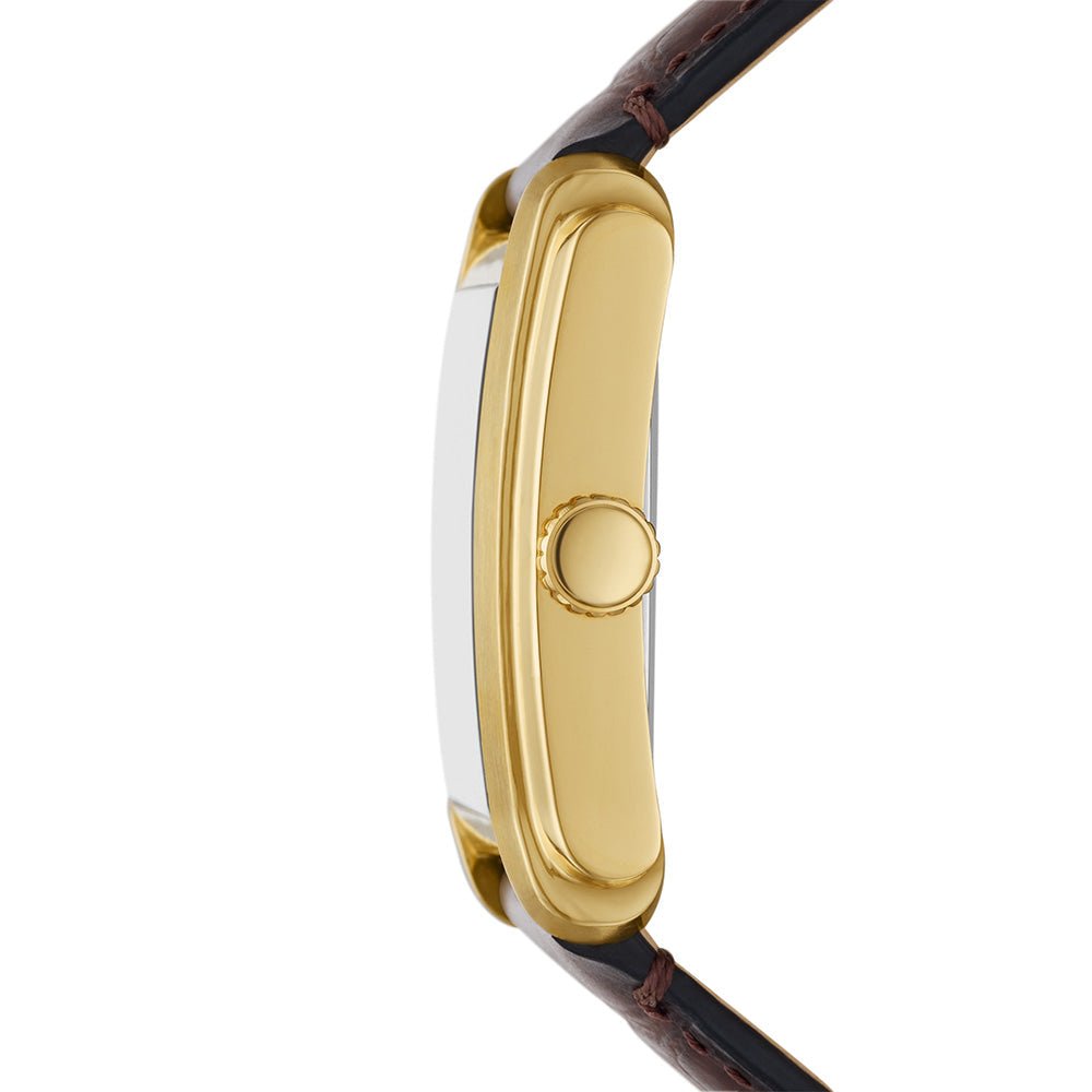 Fossil Carraway Silver Dial and Brown Leather Strap 30mm Men's Watch | FS6011 | TIME Watches
