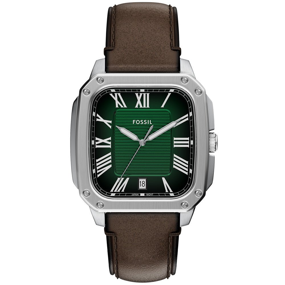 Fossil Crosby Green Dial and Brown Leather Strap 42mm Men's Watch | FS6150 | TIME Watches