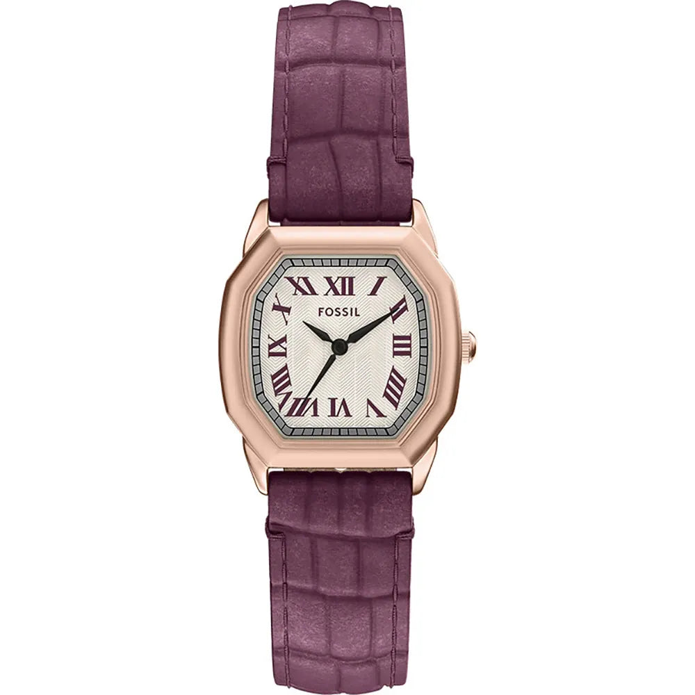 Fossil Harlow Three-Hand Burgundy Croco Leather Women's Watch | ES5428
