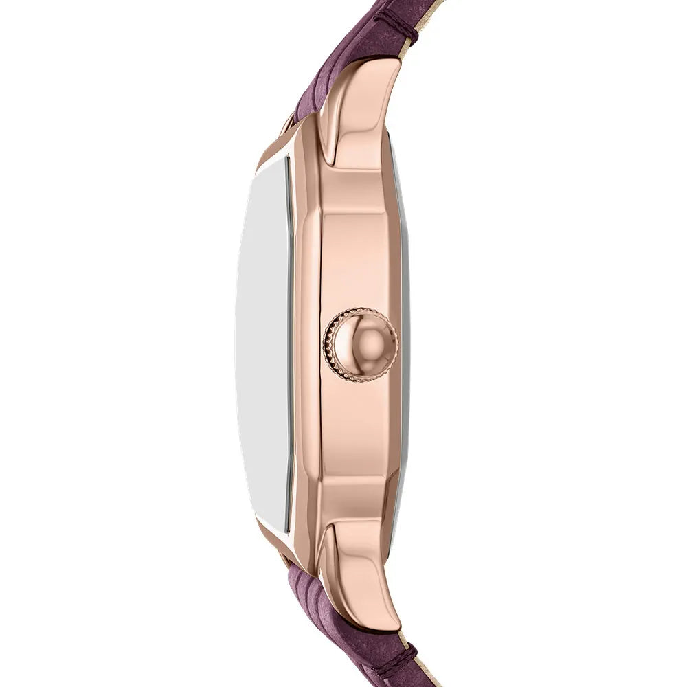 Fossil Harlow Three-Hand Burgundy Croco Leather Women's Watch | ES5428