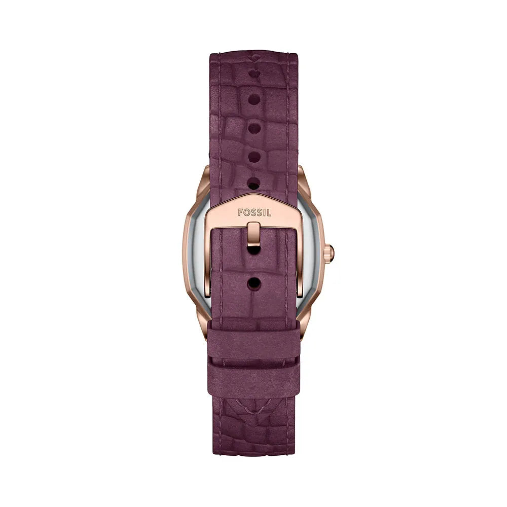 Fossil Harlow Three-Hand Burgundy Croco Leather Women's Watch | ES5428