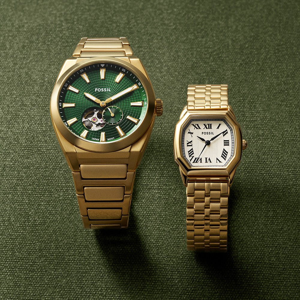 Fossil Everett Green Dial and Gold Steel Bracelet 42mm Men's Watch | ME3276 | TIME Watches