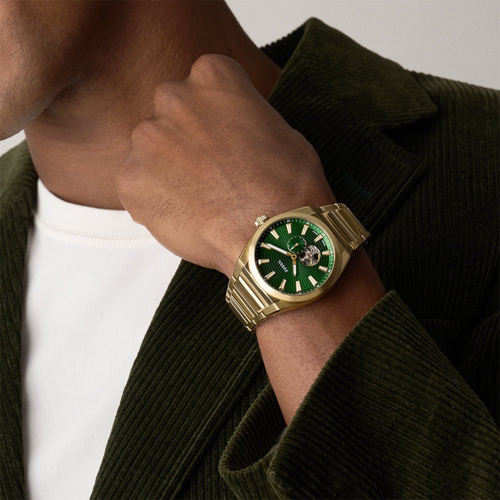 Fossil Everett Green Dial and Gold Steel Bracelet 42mm Men's Watch | ME3276 | TIME Watches